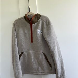 The North Face Gray Fleece with Orange Zipper
